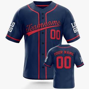 Camiseta de Béisbol Blanca al por Mayor, Impresión Digital de Logotipo y Nombre, Ropa Deportiva, Botones Cosidos, Jersey de Béisbol Personalizado Unisex, Spandex/Algodón - Product Image 1