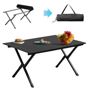 Tavolo da Campeggio Pieghevole Leggero, Tavolo Portatile da Picnic con Lato Arrotolabile per Campeggio, Viaggi, Escursioni, Palestra, Parco, Barbecue - Product Image 2