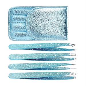 ชุดแหนบตัดขนตา Morje Surgical Precision 4 ชิ้น สีฟ้ากลิตเตอร์ สแตนเลสสตีล ปลายหยักและปลายฟันเลื่อย ขนาด 10 มม. พร้อมกล่องเก็บ - Product Image 6