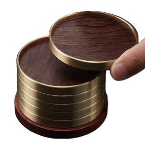 Handmade Resin & Wood Coasters Wood Resin Mats Pads Round Home Hotel Natural Round Epoxy Resin Acacia <b>Kitchen</b> <b>Accessories</b> - Product Image 2