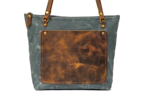 Leather <b>Canvas</b> <b>Tote</b> Bag Waterproof Open Closure Embroidery Large Capacity Travel & Shopping Shoulder Handbag LCTB-0050 - Product Image 4