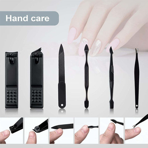 Ensemble de manucure et pédicure professionnel en acier inoxydable noir mat avec logo personnalisé, 15 pièces, kit de coupe-ongles de luxe, outils de toilettage pour hommes - Product Image 5