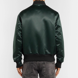 Chaquetas Varsity de Seda Satinada con Cuello Alto y Recubrimiento de Alta Calidad para Hombre, Nueva Llegada, Personalizadas con Botones Rojos, Moda para Exteriores - Product Image 4