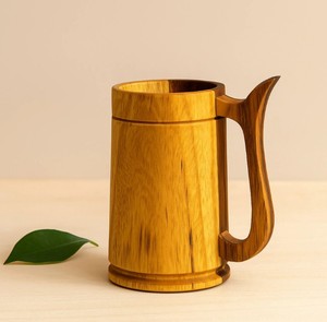Mug en bois naturel fait à la main, rustique, écologique, pour la maison, la cuisine, la salle à manger - Product Image 1