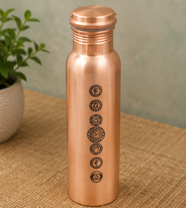 MysticCopper Seven Chakra Holistic Wellness Bottle Leakproof Copper Bottle Handmade Copper Bottle Smooth Finish Copper Bottle - Product Image 5