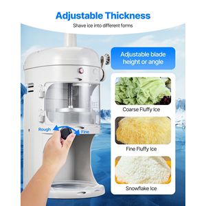 Macchina Tritaghiaccio Elettrica Commerciale 250W 1500RPM, Produzione 220 libbre/ora, Modello da Tavolo per Ghiaccio Tritato e Coni di Neve - Product Image 3