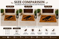 Paillasson imprimé CocoRaven en fibre de coco naturelle avec support en PVC, motif oiseau, tapis d'entrée personnalisé pour la décoration intérieure