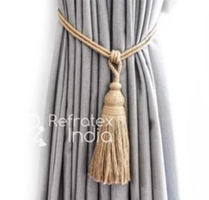 ที่รัดม่านทำมือจากเส้นใยปอกระเจาธรรมชาติ สำหรับรัดม่านและตกแต่งบ้าน - Product Image 3