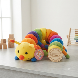 Cute Multi Colored Caterpillar Anime Plush <b>Soft</b> Cotton Fabric <b>Stuffed</b> <b>Toy</b> Home Decoration Baby Gift Wholesale OEM ODM Low MOQ - Product Image 1