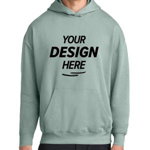 เสื้อฮู้ดดี้สีเขียวเซจพรีเมียมเนื้อหนาสำหรับผู้ชาย สกรีนโลโก้ได้ ทรงโอเวอร์ไซส์ สไตล์สตรีทแวร์ ไหล่ตก แบบสวมหัว - Product Image 2