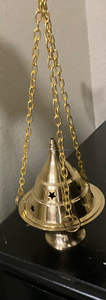 Accessories - Brass <b>Burners</b> Hanging Censer/Charcoal <b>Incense</b> <b>Burner</b>, 4.5" H Frankincense <b>Incense</b> and Charcoal <b>Incense</b> <b>Burner</b> - Product Image 3