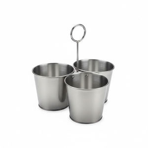 Top Quality Metal Utensil Holder <b>Kitchen</b> Decor Utensil Organizer Countertop <b>Caddy</b> With 4 Compartment And Wood Handle - Product Image 2