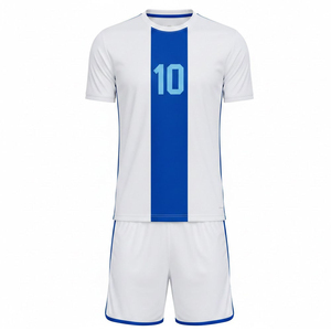 Uniforme de Fútbol de Manga Corta de Diseño Moderno, 100% Poliéster, Secado Rápido, Transpirable, con Nombre de Equipo Personalizado - Product Image 1