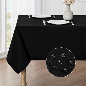 <b>Rectangle</b> Waterproof <b>Tablecloth</b> 60x84 Inch Linen Textured Fabric Stain and Wrinkle Resistant Washable Decorative Table Cloth - Product Image 1