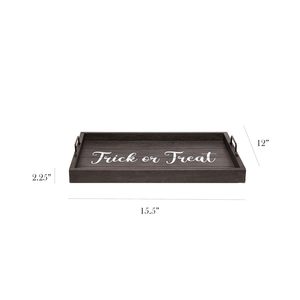 Plateau de service en bois marron effet vieilli pour cuisine, table à manger, bureau et décoration intérieure – Plateau de service pour desserts - Product Image 2