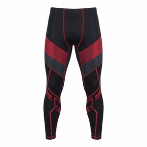 Pantalones de Compresión MMA para Hombre, Negros y Rojos, Sublimados, Transpirables, Ajustados, Ropa Deportiva - Product Image 1
