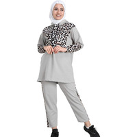 Kadın Müslüman Tesettür Spor Elbisesi Uzun Tunik Hicab Nefes Alabilen Hızlı Kuruyan Hafif Polyester/Pamuklu Kumaş Mayo