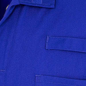 Combinaison de travail haute visibilité pour hommes, bleue, avec bandes réfléchissantes, en coton, uniforme de sécurité - Product Image 4