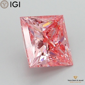 Diamant de laboratoire cultivé CVD de couleur rose vif fantaisie, clarté VVS2, certifié IGI, taille princesse, 3,01 carats, solitaire pour conception personnalisée - Product Image 6