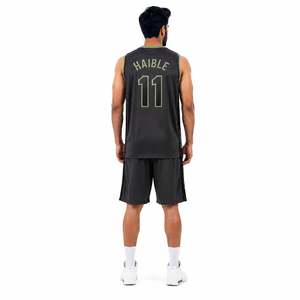 Men's Y2K <b>Retro</b> <b>Basketball</b> <b>Jersey</b> Shorts Set-Custom Heavyweight Dazzle Mesh Uniform OEM Wholesale From Sialkot - Product Image 2
