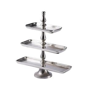 Soporte de Pastel Metálico Vintage, Acabado en Oro y Plata, Forma Redonda, 2 Niveles, para Hoteles, Fiestas de Cumpleaños, Exhibición de Pasteles y Galletas - Product Image 2