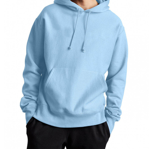 Unisex Sky <b>Blue</b> Pullover Hoodie Polyester/Cotton High Quality Fleece Breathable Quick Dry Plain Dyed Front Winter Season Size XL - Product Image 5