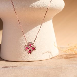 Collar de plata con esmeralda auténtica, colgante de trébol, joyería, regalos de aniversario y cumpleaños para ella - Product Image 3