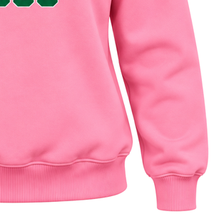 Fashion AKA <b>Pink</b> Mock Neck <b>Sweatshirt</b> for Ladies Custom Embroidery Sorority Letter Design Relaxed Fit Long Sleeve Pullover - Product Image 4