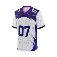 Ensembles de maillots de football américain pour hommes adultes, taille plus, 100% polyester respirant, manches courtes, sublimation personnalisée de haute qualité