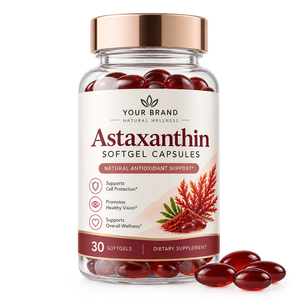 Gélules d'astaxanthine naturelle de qualité alimentaire en vrac, 30 unités, compléments alimentaires, gélules d'astaxanthine pour la santé de la vue et des articulations - Product Image 1