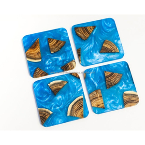 Posavasos Cuadrados de Madera Elegantes y Modernos, Estilo Minimalista, Hechos a Mano, Ecológicos, Reutilizables, Decoración de Mesa para Comedor y Cocina - Product Image 5