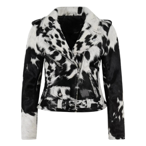 Cowhide Leather Bomber <b>Jacket</b> Men Classic Biker Asymmetric Zip Motorcycle Casual Customizable Design Windproof Breathable - Product Image 1