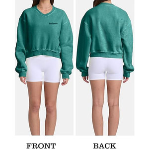 Sudadera corta personalizada de la mejor calidad para mujer, ropa de invierno transpirable, sudadera corta para mujer - Product Image 2