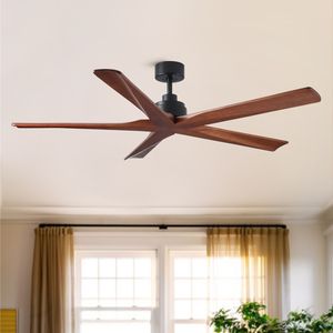 Ventilatore da soffitto nero a basso profilo da 60 pollici senza luce - Product Image 1