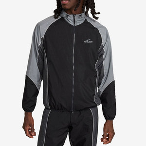 Water Resistant <b>Reflective</b> <b>Running</b> <b>Jacket</b> With Adjustable Hood Full Zip Closure And Breathable Fabric For Exercise Training - Product Image 1