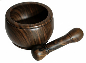 Ensemble mortier et pilon en bois pour épices |   Broyeur d'herbes en bois naturel |   Bol de broyage manuel pour la cuisine - Product Image 6