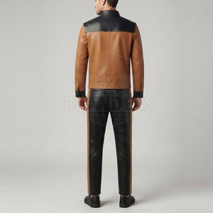 Everyday Leather Tracksuit For Men Featuring Full <b>Zip</b> Jacket And New Design <b>Trousers</b> For Casual Fashion - Product Image 4