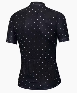 Maillot de cyclisme respirant à manches courtes, haut de sport à pois avec poche pour la pratique du vélo en été - Product Image 2