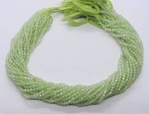 Perles de préhnite naturelle facettées rondes 3 mm, perles de pierre précieuse préhnite, 13 pouces, perles rondes de préhnite naturelle pour la création de bijoux - Product Image 5