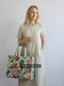 Bolsa de Mano de Algodón Acolchado con Estampado Floral de Jaipur, Hecha a Mano, de Gran Capacidad, Reutilizable, Ecológica, para Mujer - Product Image 5