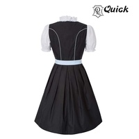 Costumes d'Oktoberfest allemands pour femmes, 3 pièces, robes bavaroises Dirndl, longueur genou, en mousseline de soie, dentelle tissée, chemisiers à boutons, respirants