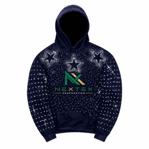 Sweat-shirt à capuche personnalisé avec imprimé étoile en strass pour homme, style Y2K, streetwear glamour, sweat-shirt scintillant - Product Image 2