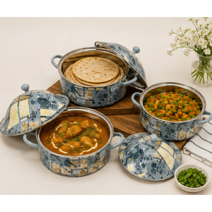 Ensemble de plats à gratin en émail à motif floral d'inspiration vintage pour la maison, la cuisine et la restauration – Meilleur prix - Product Image 5