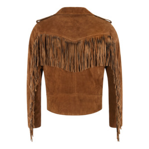 Chaqueta de Cuero de Ante Vacuno 100% Premium Personalizada para Hombre, Estilo Vaquero Occidental Clásico, Color Bronceado, con Flecos Estilo Brando, Chaqueta de Motero, Proveedor ODM/OEM - Product Image 3