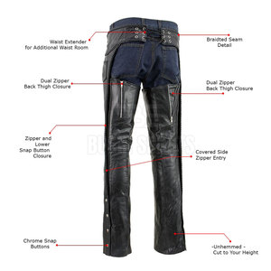 Chaps en cuir pleine fleur à faible MOQ, design flexible offrant une liberté de mouvement et un confort optimal - Product Image 4