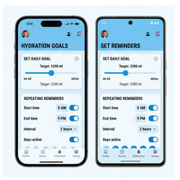 RoyalCraft Water Intake Tracker, Recordatorio de Hidratación, Monitor de Bienestar, Versión Empresarial, Compatible con IOS/Android/Linux/Mac