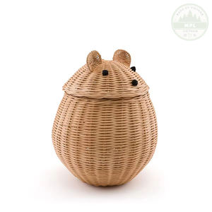 Panier de rangement en osier tissé de souris en rotin PC traditionnel et minimaliste fait à la main décoration intérieure chaude pour les enfants au Vietnam - Product Image 4