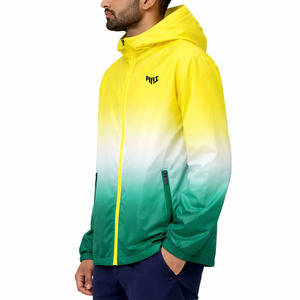 Chaqueta Cortavientos con Capucha para Hombre, Degradado, Ligera, Impermeable, para Exteriores, Logotipo Personalizado, Proveedor Mayorista OEM - Product Image 3