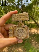 Collier personnalisé Hip Hop pour homme avec pendentif caméra plaqué or et breloque caméra avec plaque nominative