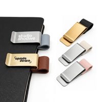 Clip para Billetes de Metal Premium con Lazo de Cuero PU Personalizado, Clip Multifuncional para Bolígrafos, para Regalos Promocionales Empresariales